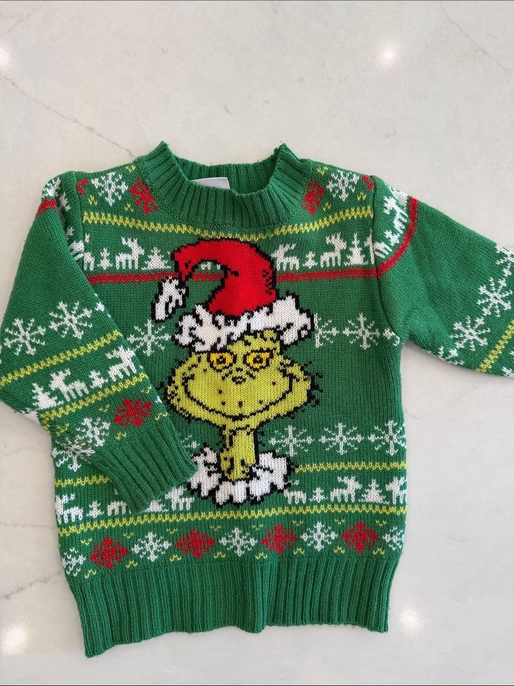 Kids Green Grinch Holiday Sweater